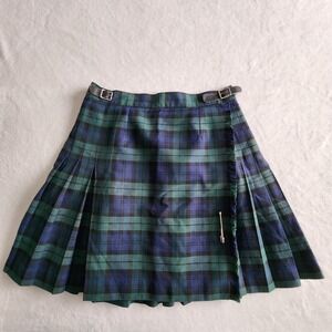 VTG McCarthy School Uniform Kilt Skirt 30W Black Watch Plaid Pleated Coquette